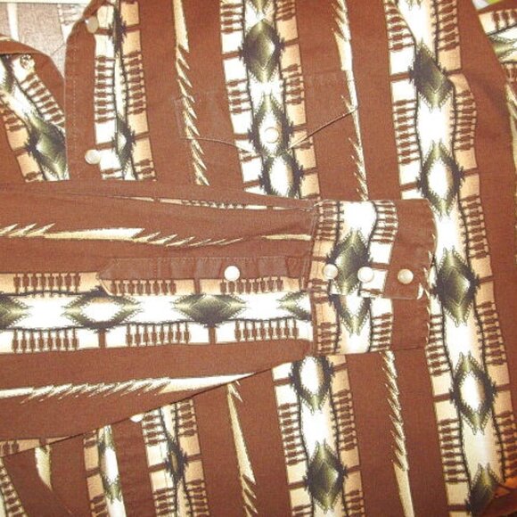 Panhandle Slim Men's Pearl Snap Shirt Size XXL Aztec Long Sleeves Cowboy Western - Picture 7 of 11